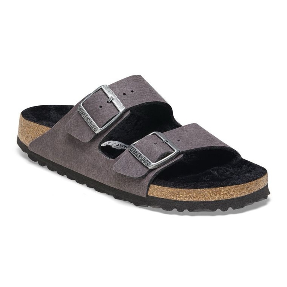 Birkenstock Arizona Shearling Synthetics Desert Dust Black 38 - Picture 3 of 10